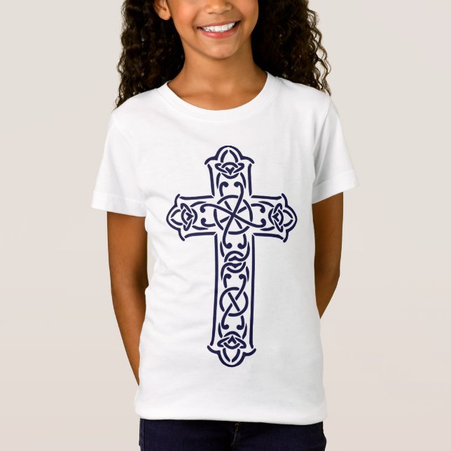 Celtic Cross Graphic Knotwork Art T-Shirt (Front)