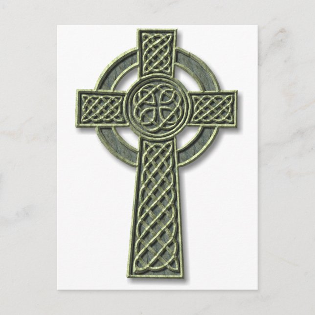 Celtic Cross - Green Stone Postcard (Front)