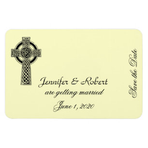 Celtic Cross in Black Ivory Save the Date Magnet
