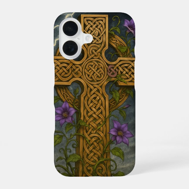 Celtic Cross iPhone 16 Case (Back)