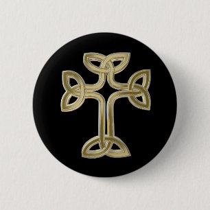 Celtic cross knot 6 cm round badge