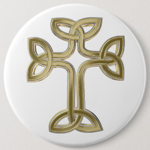 Celtic cross knot 6 cm round badge