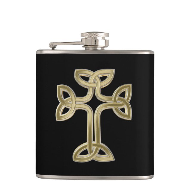 Celtic cross knot hip flask (Front)