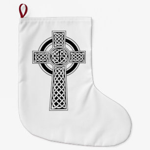 Celtic Cross Large Christmas Stocking