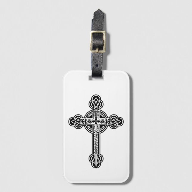 Celtic cross luggage tag (Front Vertical)