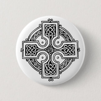 Celtic cross pattern 6 cm round badge