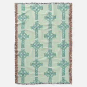 Celtic Cross Pattern Throw Blanket