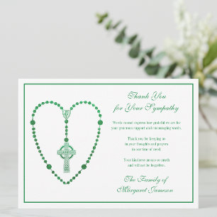 Celtic Cross Rosary Funeral Sympathy Thank You