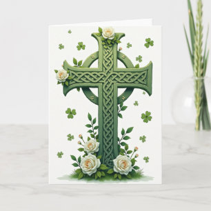 Celtic Cross Roses Greeting Card