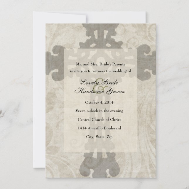 Celtic Cross Scripture Love Wedding Invitation (Front)