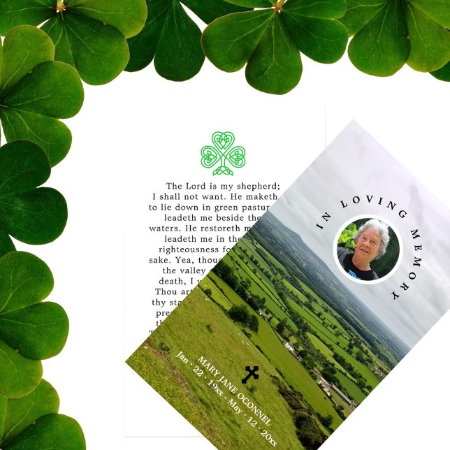 Celtic Cross Shamrock Irish Funeral Prayer Business Card (Creator Uploaded)