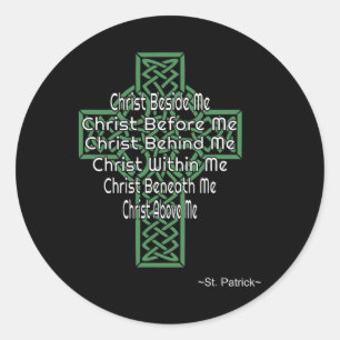 Celtic Cross Shirt St Patrick's Prayer Christian G Classic Round Sticker