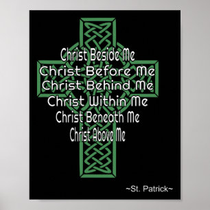 Celtic Cross Shirt St Patrick's Prayer Christian G Poster