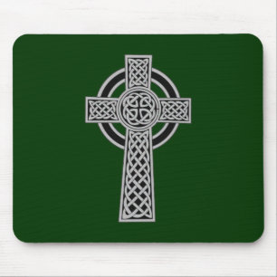 Celtic Cross - Silver Mouse Pad