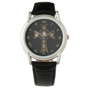 Celtic Cross & Skull (Gold) Watch