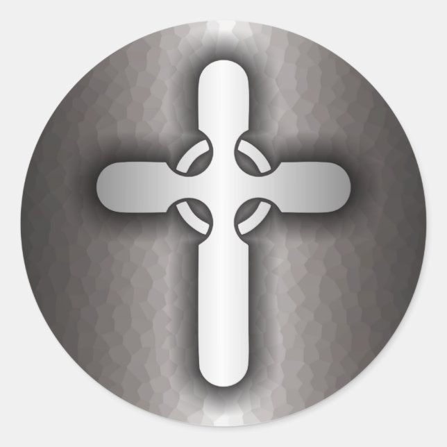 Celtic Cross (steel) Classic Round Sticker (Front)