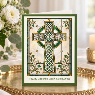 Celtic Cross Sympathy Irish Christian Bereavement Thank You Card
