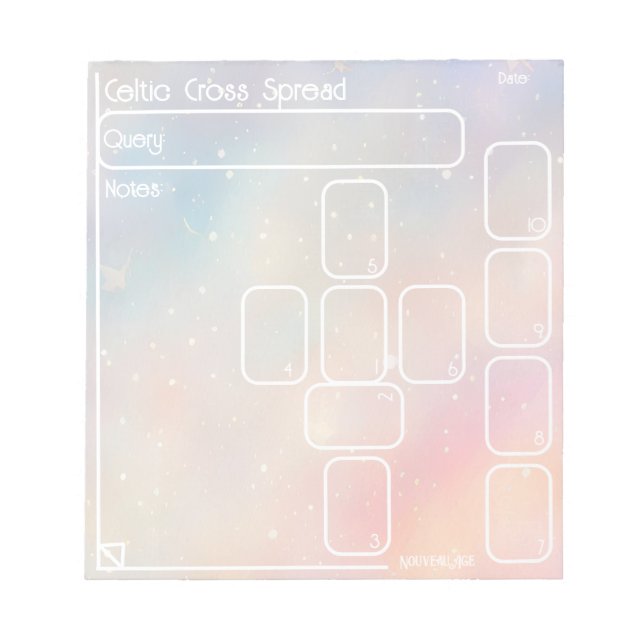 Celtic Cross Tarot Spread (medium, pastel) Notepad (Front)