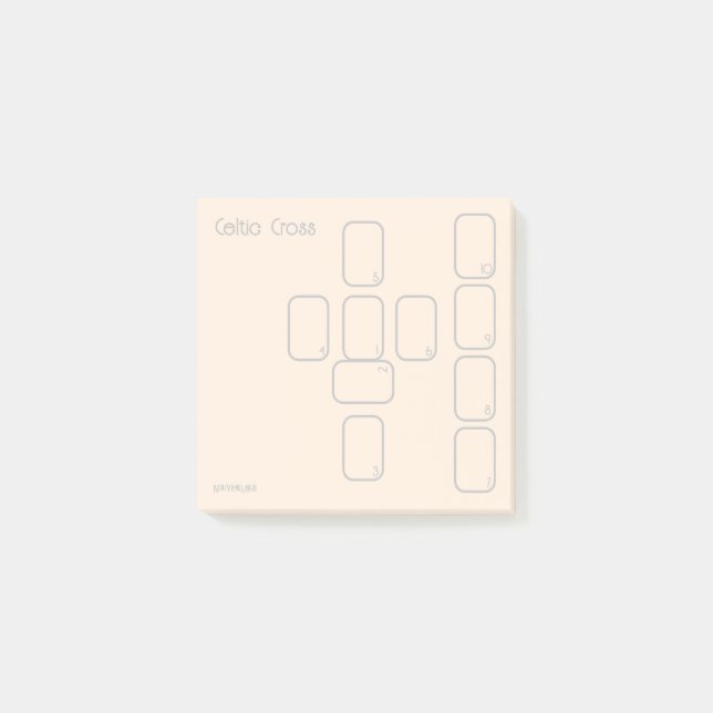 Celtic Cross Tarot Spread (small, simple gold) Post-it Notes (Front)