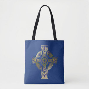 Celtic cross tote bag