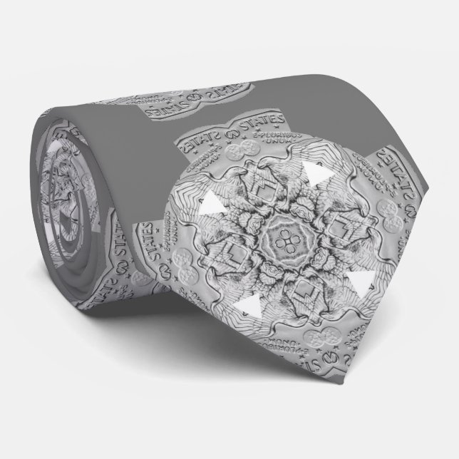 Celtic Cross US American Bald Eagle PatrioticTie Tie (Rolled)