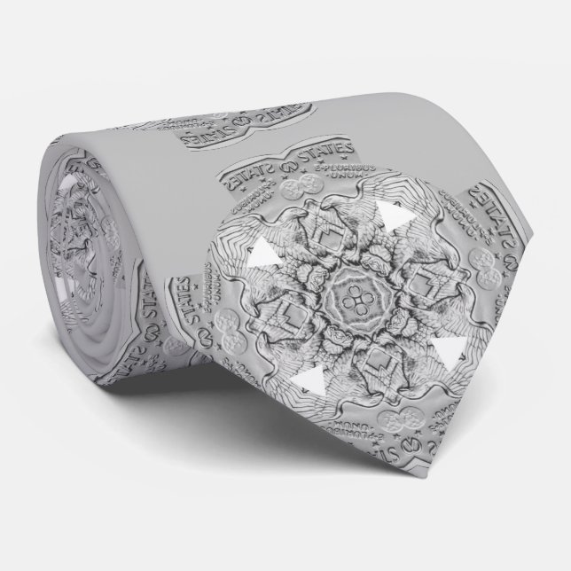 Celtic Cross & US Eagle Patriotic Tie (Rolled)