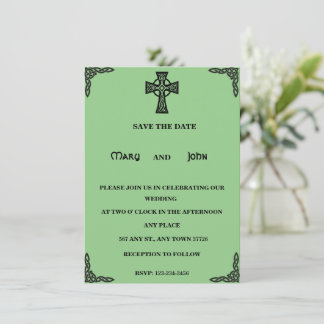 Celtic Cross Wedding Invitation