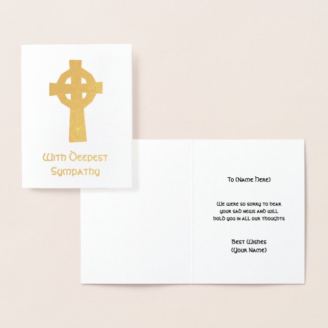 Celtic Cross - With Deepest Sympathy Wishes Foil Card (Display)