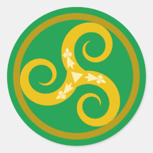 Celtic Decorative Gold Triskele Symbol Classic Round Sticker