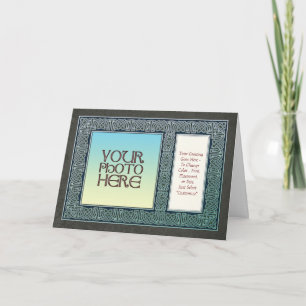 Celtic Design Border Photo Frame Greeting Card