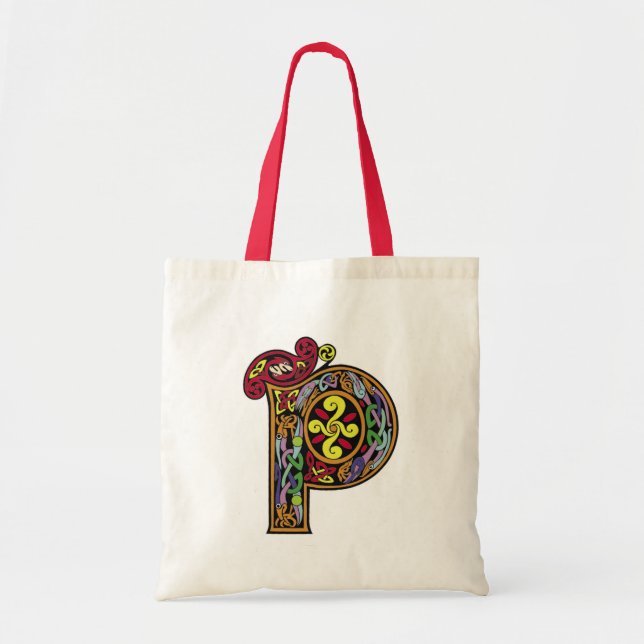 Celtic Design Letter 'P' - Bag (Front)