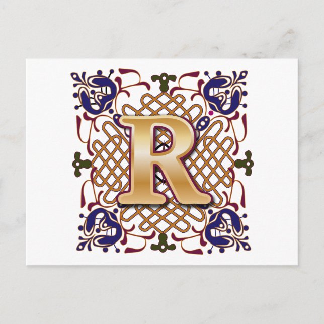 Celtic Design Letter R Postcard (Front)