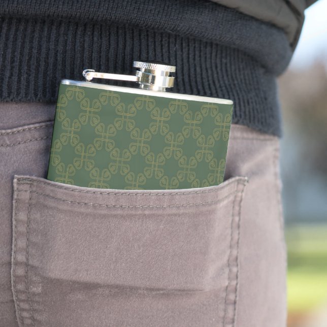 Celtic Design Pattern Hip Flask (In Situ)