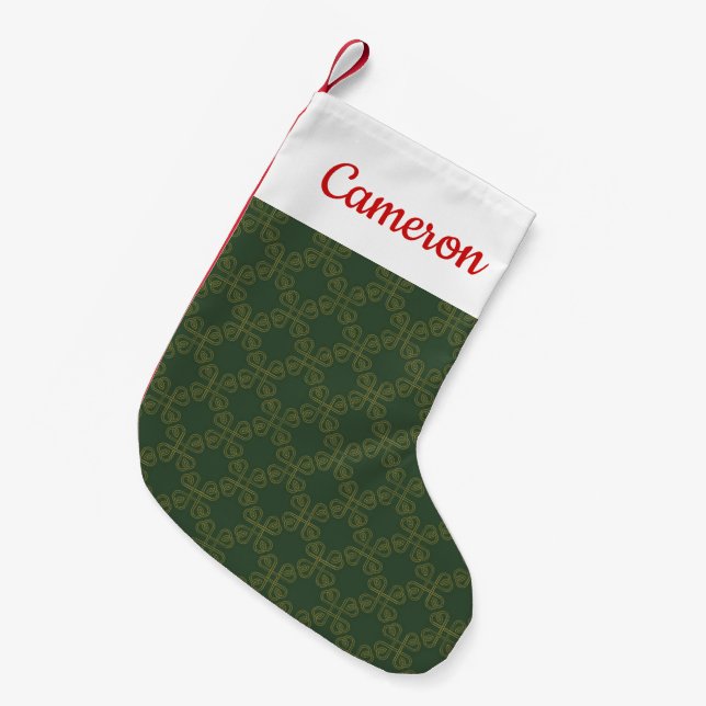 Celtic Design Pattern Small Christmas Stocking (Front (Hanging))