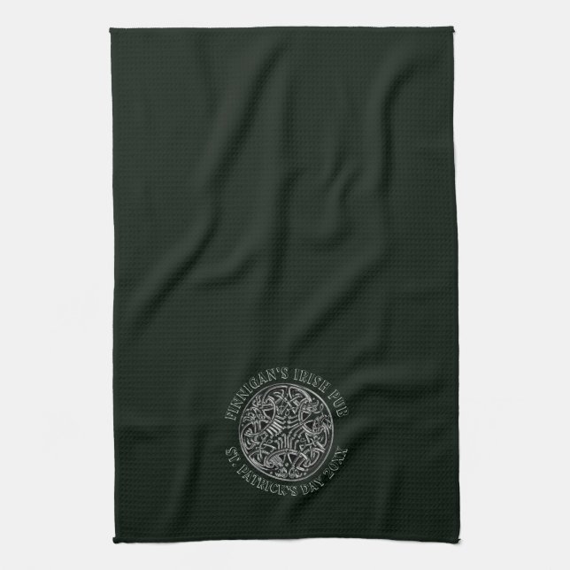 Celtic Design St. Patrick's Day Bar or Tea Towel (Vertical)