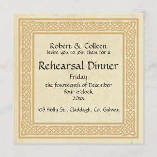 Celtic Design Wedding Rehearsal Dinner Invitation