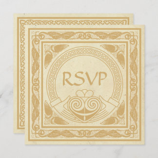 Celtic Design With Claddagh Wedding RSVP Invitation