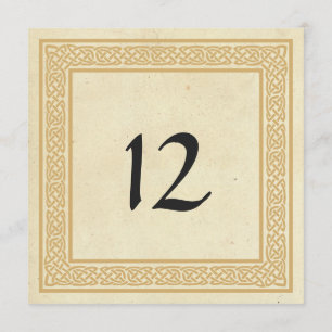 Celtic Design with Claddagh Wedding Table Number