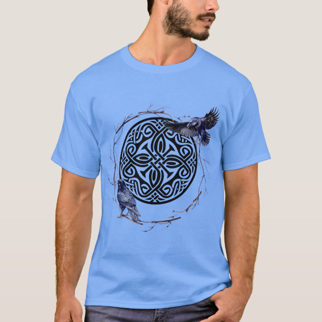 Celtic Design with Wreath & Ravens T-Shirt (Front)