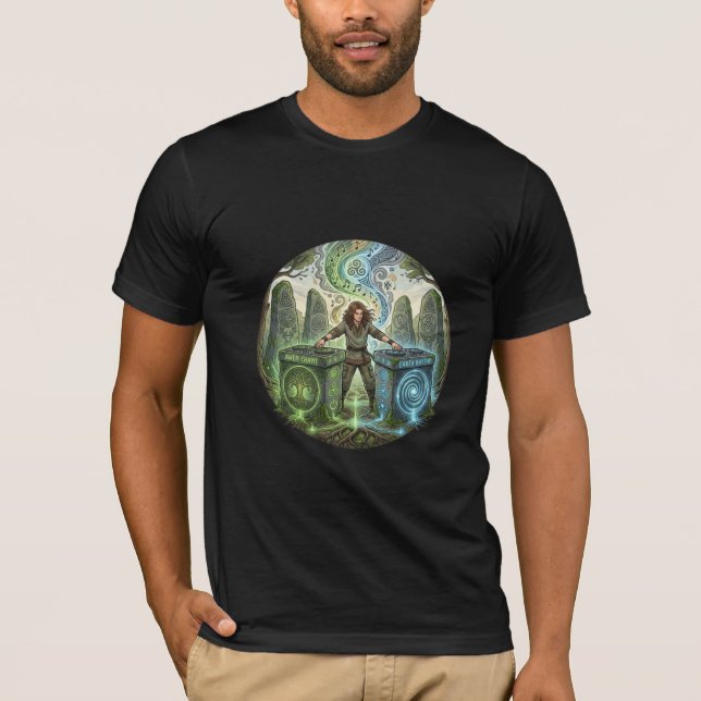 Celtic DJ Ritual Illustration T-Shirt (Front)