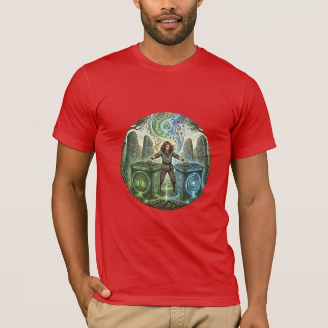 Celtic DJ Ritual Illustration T-Shirt (Front)
