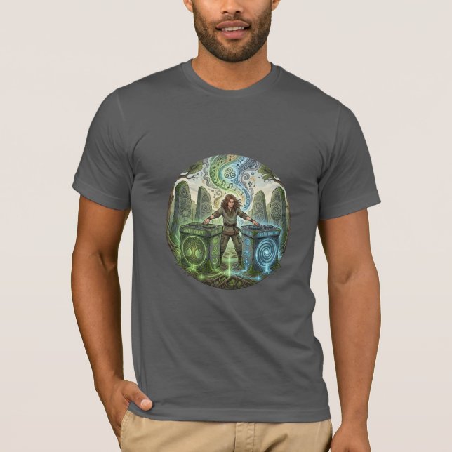 Celtic DJ Ritual Illustration T-Shirt (Front)