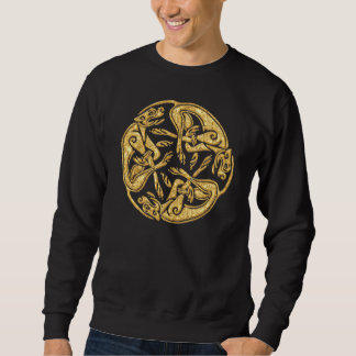 Celtic dogs gold traditional ornament digital art sweatshirt