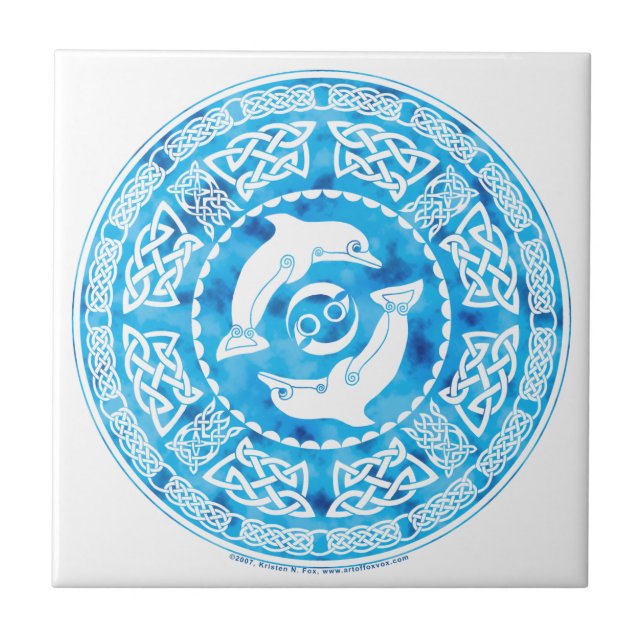 Celtic Dolphins Tile (Front)