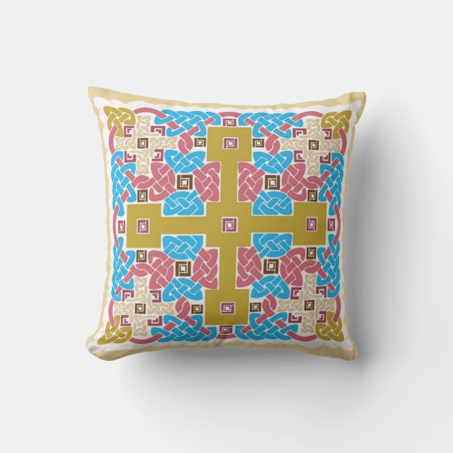 Celtic Donegal Reversible Throw Pillow (Front)