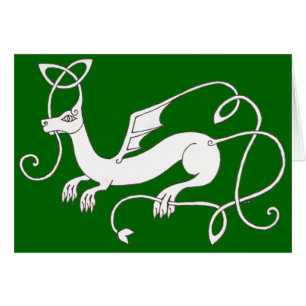 Celtic Dragon card (green)