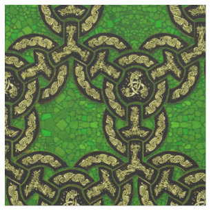 Celtic Dragon Chain in Dark Green Fabric