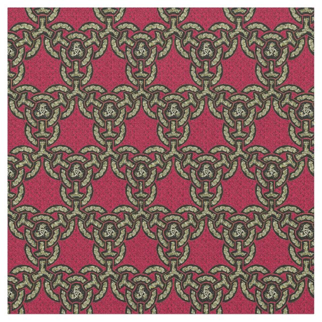 Celtic Dragon Chain in  Red Fabric (Close Up)