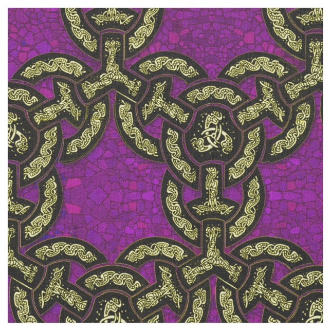 Celtic Dragon Chain in Royal Purple Fabric (Close Up)