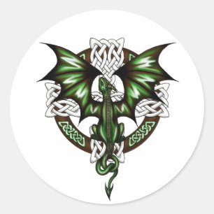 celtic Dragon Classic Round Sticker